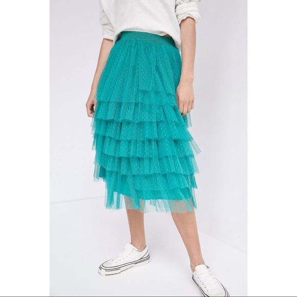 Anthropologie Asymmetrical Tiered Tulle Skirt NWT - Picture 3 of 7